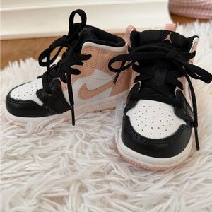 Nike Black, White, and Pink Baby Sneakers